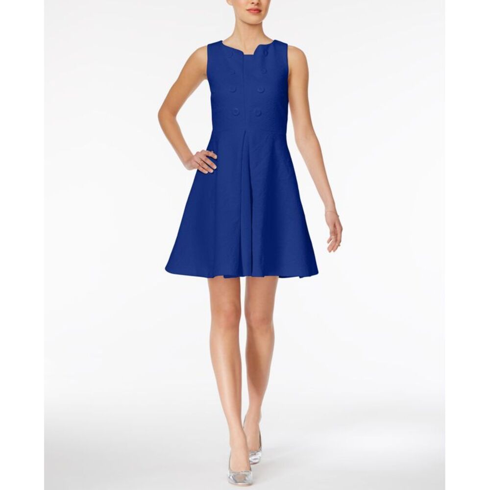 Maison Jules Embellished Jacquard Fit Flare Dress
